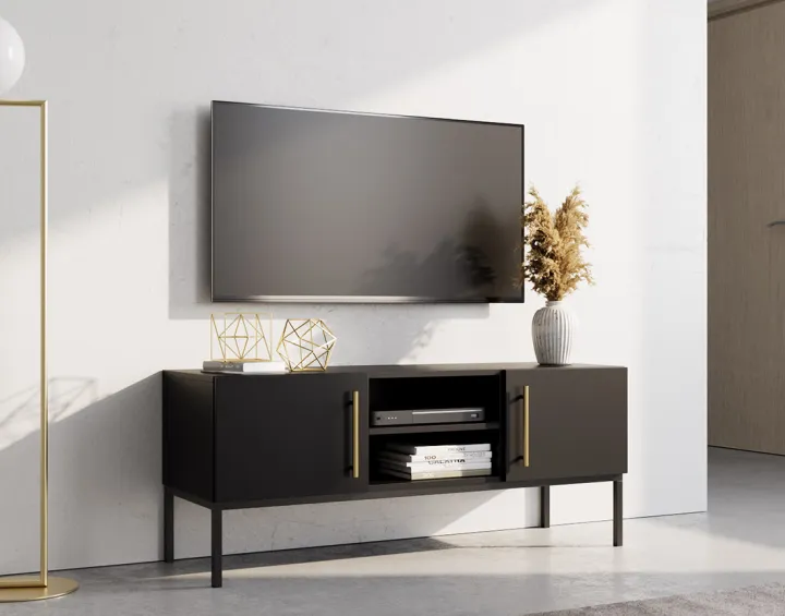 Meuble TV noir 120 cm Felicia