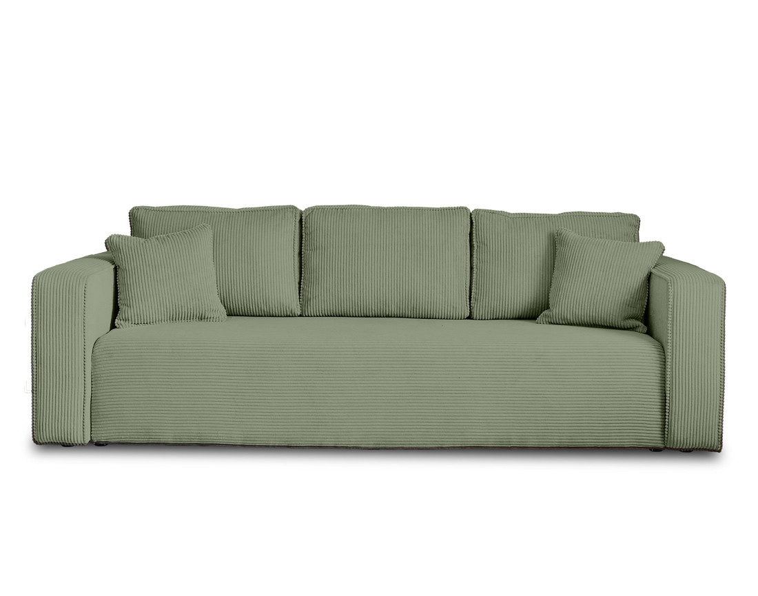 Canapé 3 places convertible avec coffre en velours côtelé Topaze