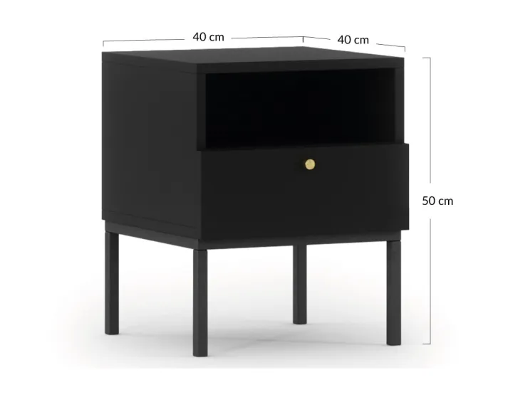 Table de chevet noir 40 m Felicia