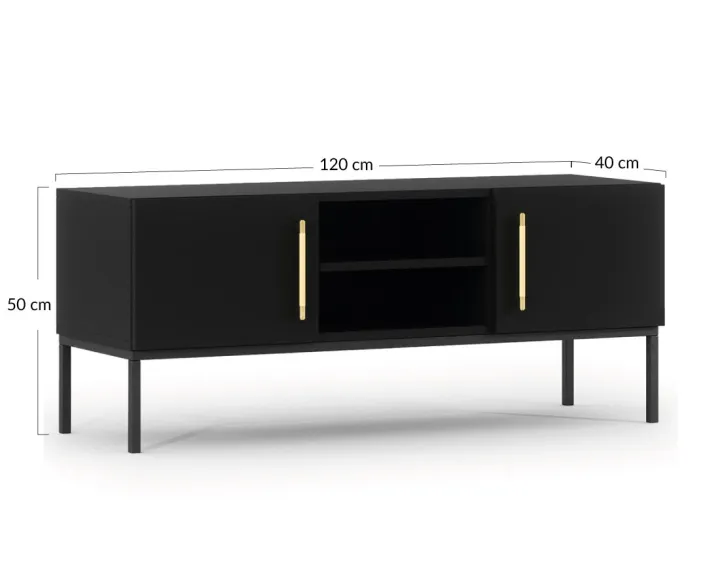 Meuble TV noir 120 cm Felicia