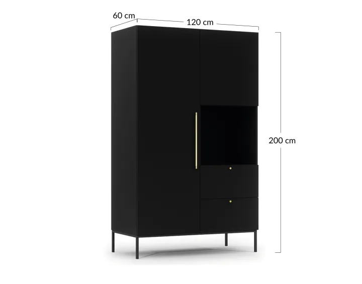 Armoire noir 120x200 cm Felicia