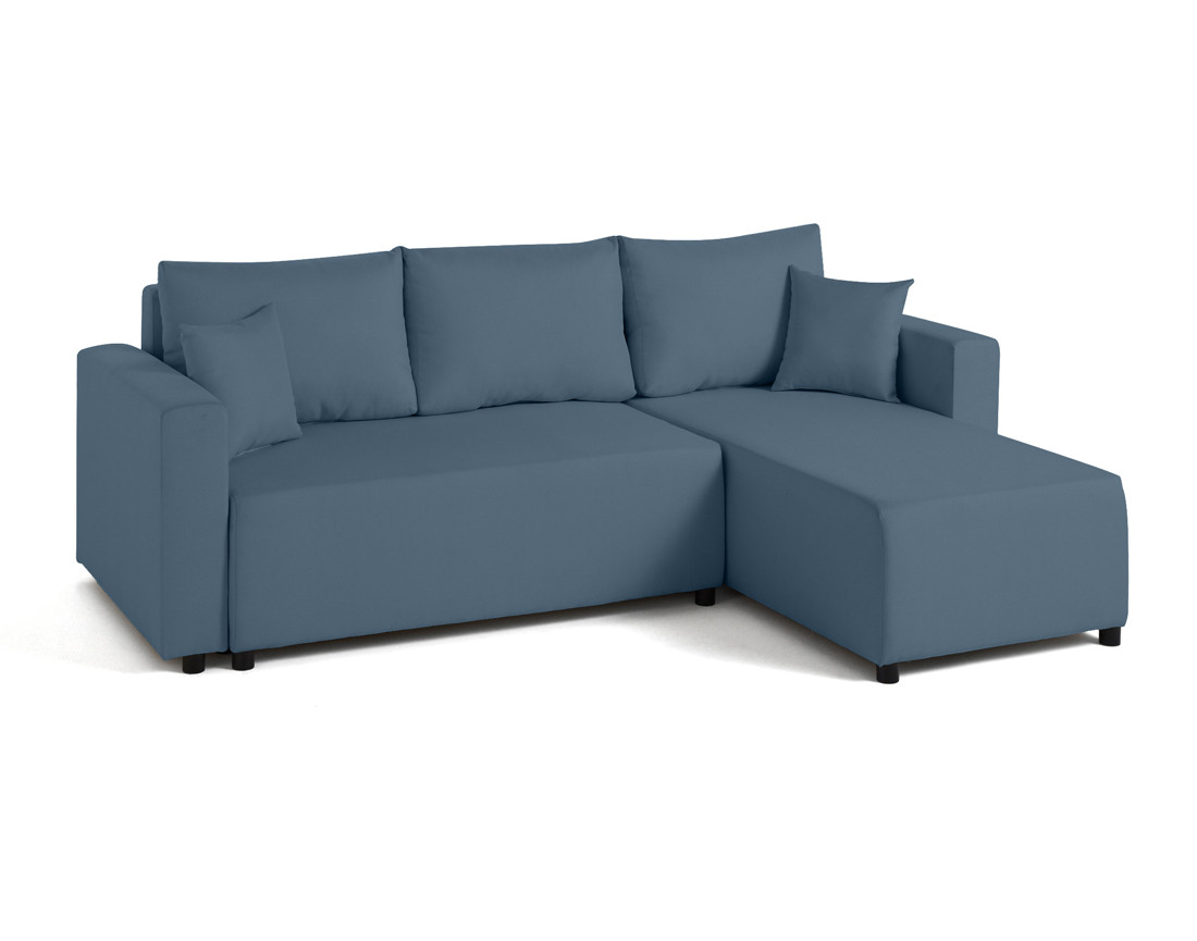 Canapé d'angle réversible 4 places convertible avec coffre en tissu Regala