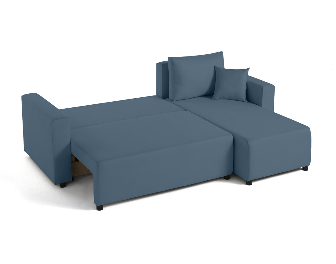 Canapé d'angle réversible 4 places convertible avec coffre en tissu Regala
