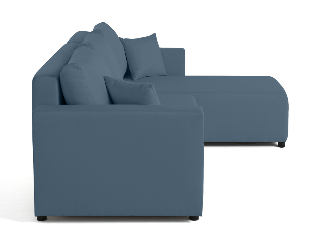 Canapé d'angle réversible 4 places convertible avec coffre en tissu Regala
