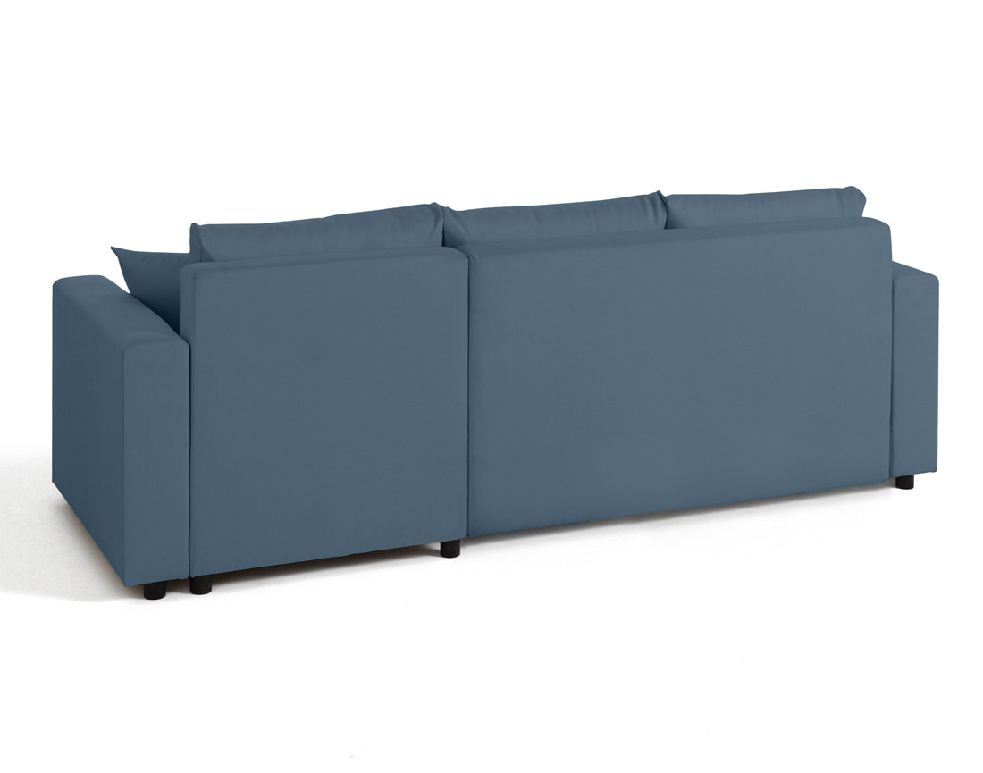 Canapé d'angle réversible 4 places convertible avec coffre en tissu Regala