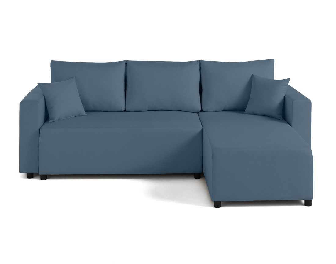 Canapé d'angle réversible 4 places convertible avec coffre en tissu Regala