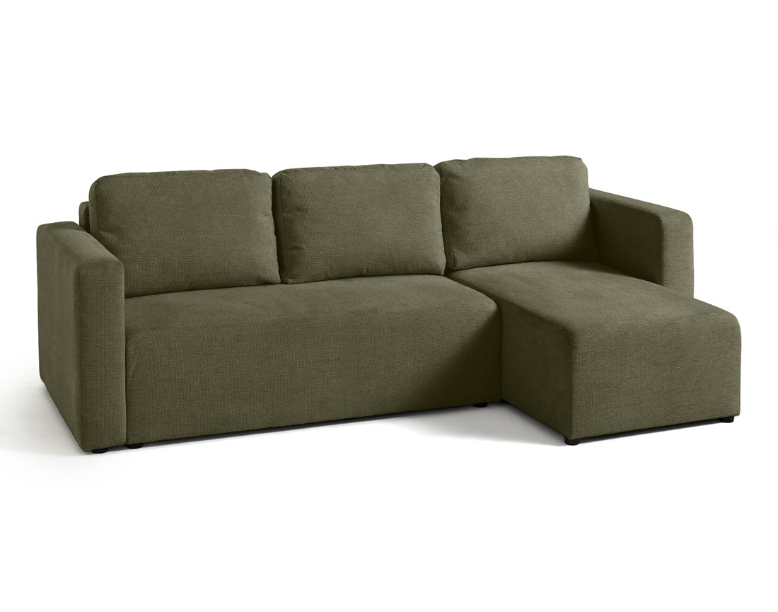 Canapé d'angle réversible 4 places convertible avec coffre en tissu texturé Canopy