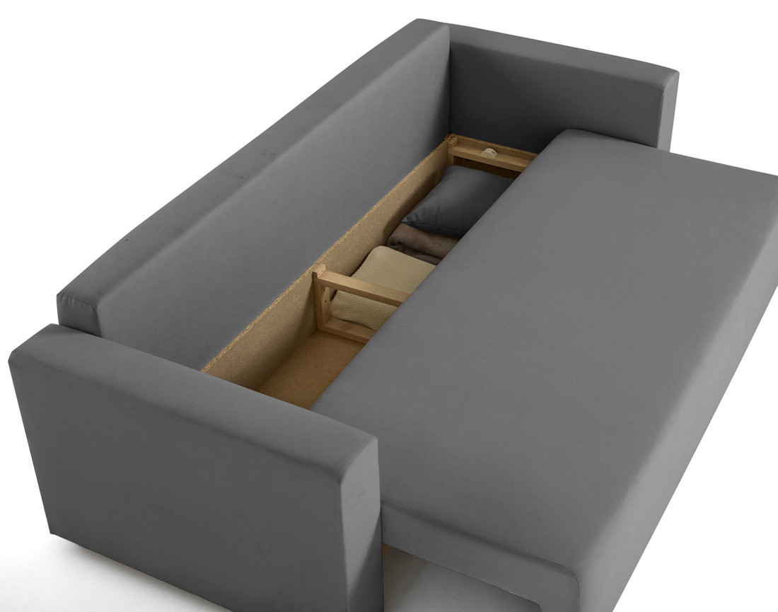 Canapé 3 places convertible avec coffre en tissu Regala