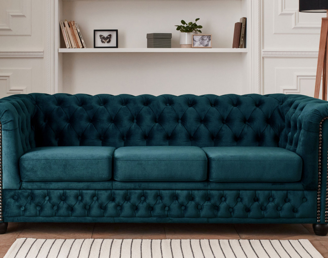 Canapé Chesterfield 3 places en velours William