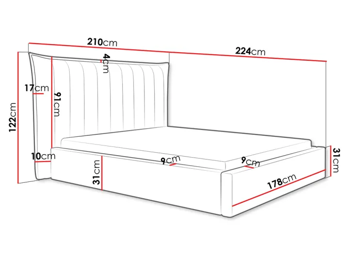 Lit coffre 160x200 cm en velours Esmee