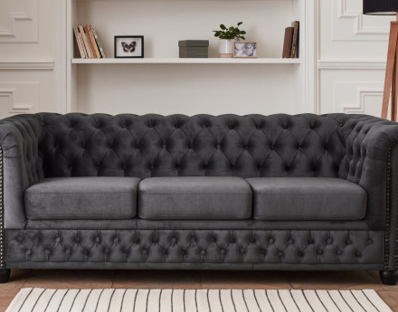Canapé Chesterfield 3 places en velours William