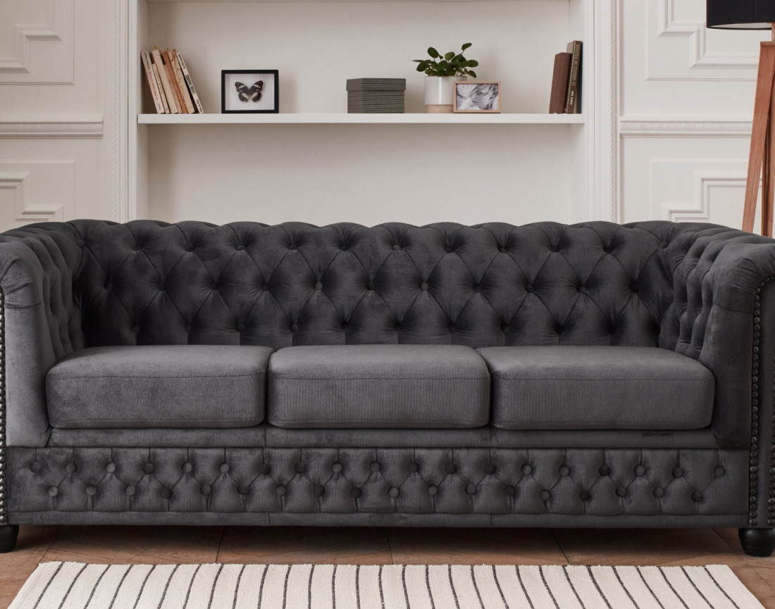 Canapé Chesterfield 3 places en velours William