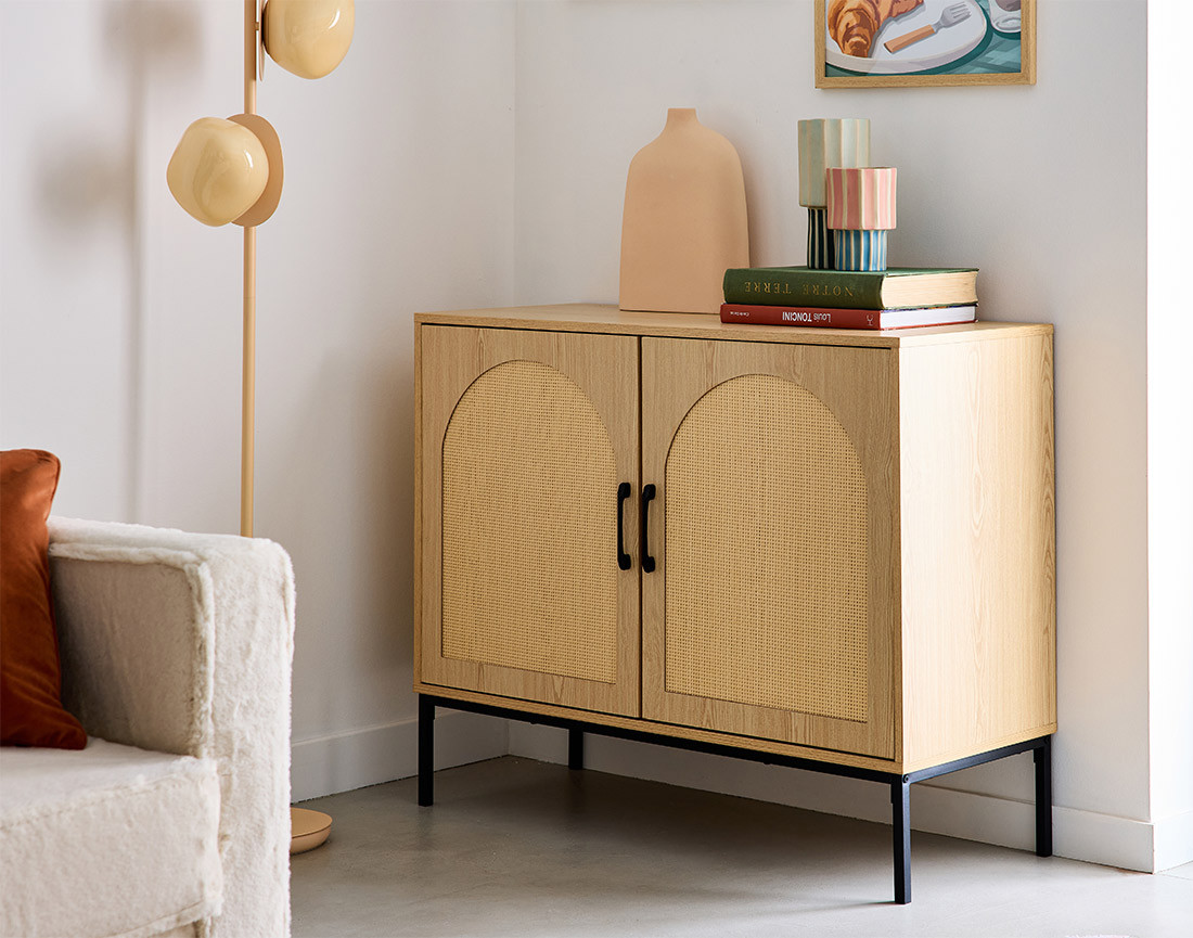 Buffet bas bois 2 portes 100 cm Nagato