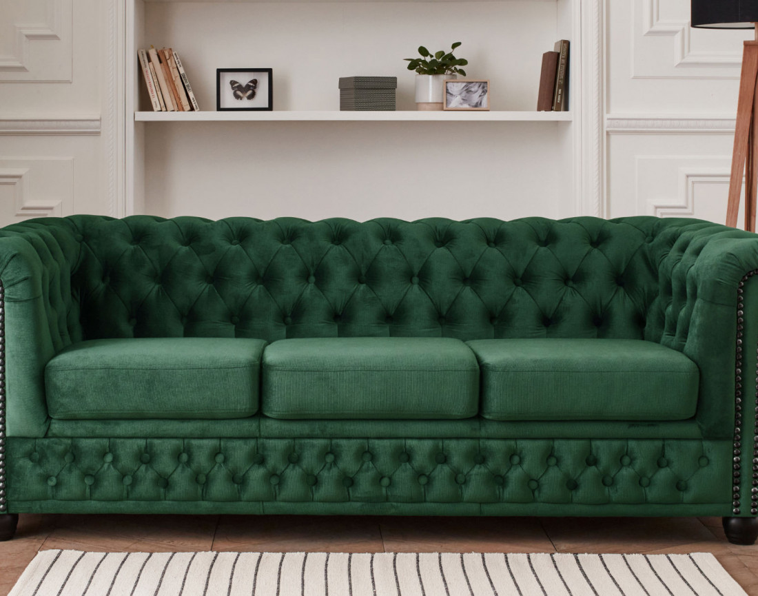 Canapé Chesterfield 3 places en velours William