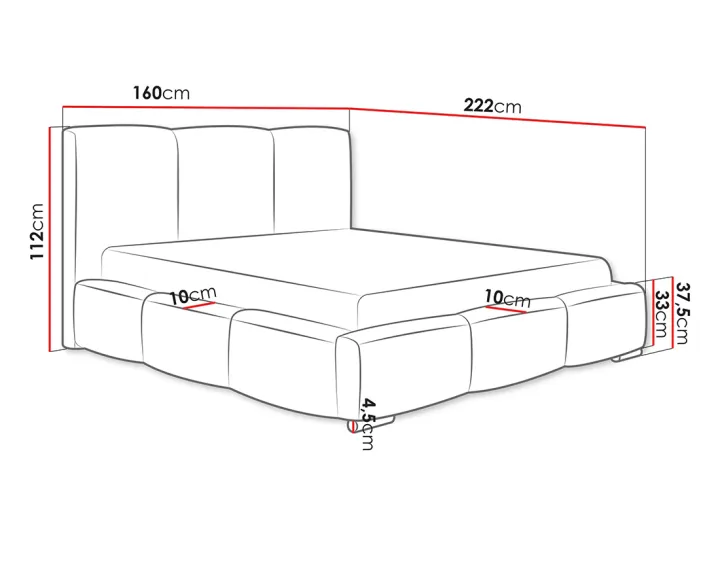 Lit coffre 140x200 cm en velours Noa