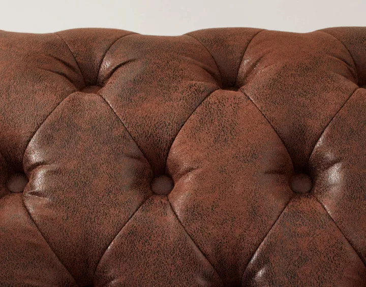 Winston - Canapé d’angle Chesterfield 5 places style industriel