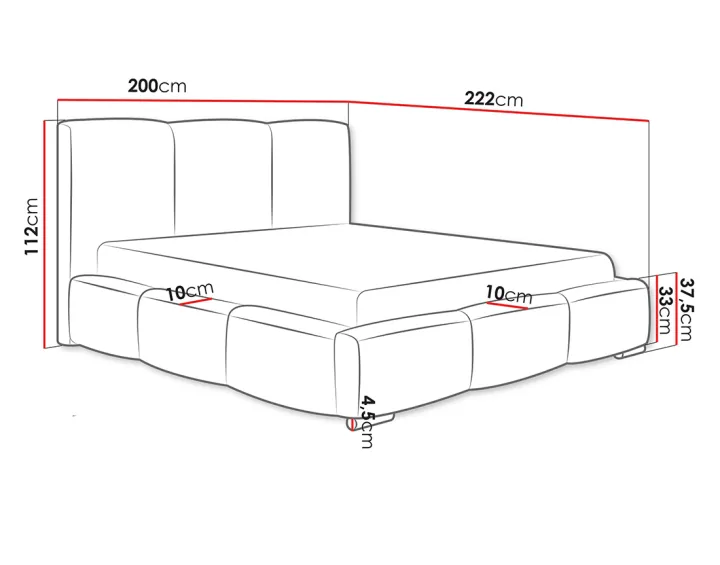 Lit coffre 180x200 cm en velours Noa