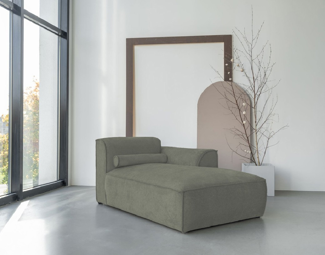 Module d'assise méridienne droit en tissu texturé Felix