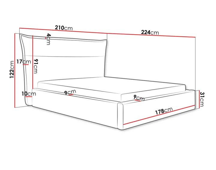 Lit coffre 160x200 cm en velours sommier inclus Emy