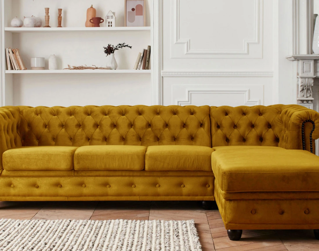 Canapé Chesterfield d'angle...