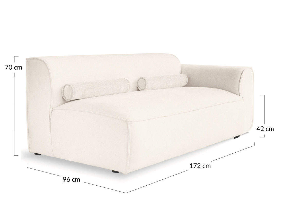 Module d'assise droit en tissu texturé Felix