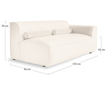 Module d'assise droit en tissu texturé Felix