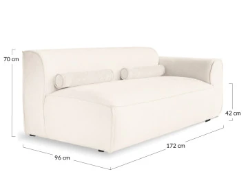 Module d'assise droit en tissu texturé Felix