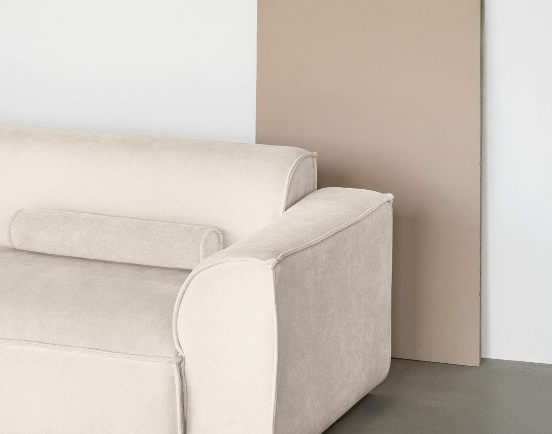 Module d'assise droit en tissu texturé Felix