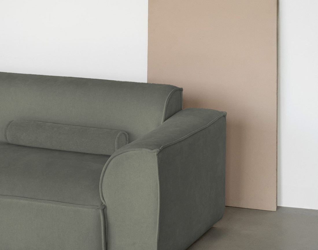 Module d'assise droit en tissu texturé Felix