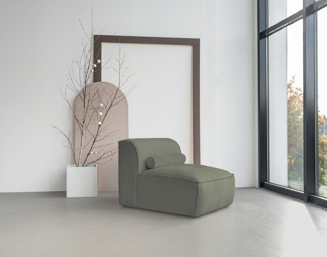 Module d'assise sans accoudoirs en tissu texturé Felix