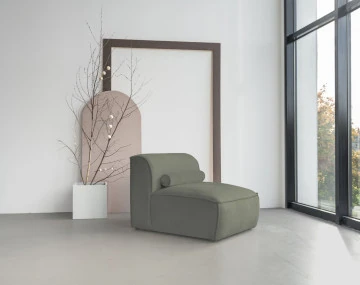Module d'assise sans accoudoirs en tissu texturé Felix