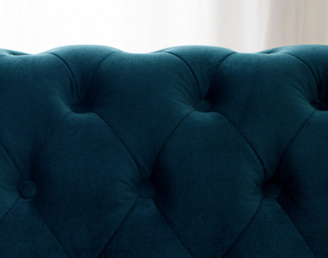 Canapé Chesterfield d'angle droit 4 places en velours William