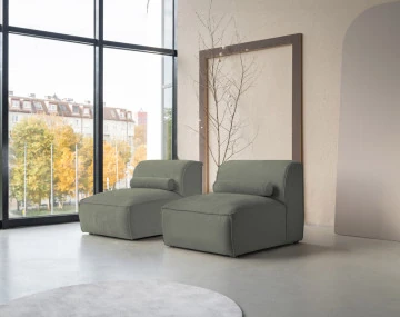 Canapé modulable 2 places en tissu texturé Felix