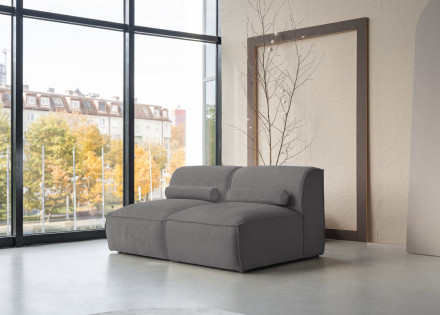 Canapé modulable 2 places en tissu texturé Felix