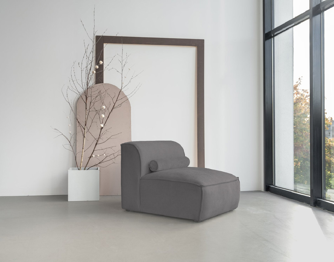 Module d'assise sans accoudoirs en tissu texturé Felix