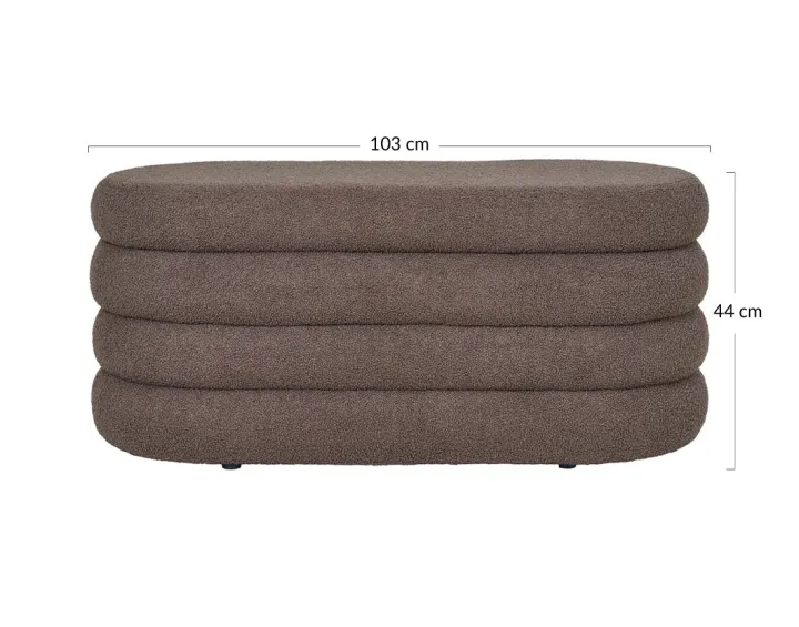 Pouf avec rangement en tissu bouclette Neo