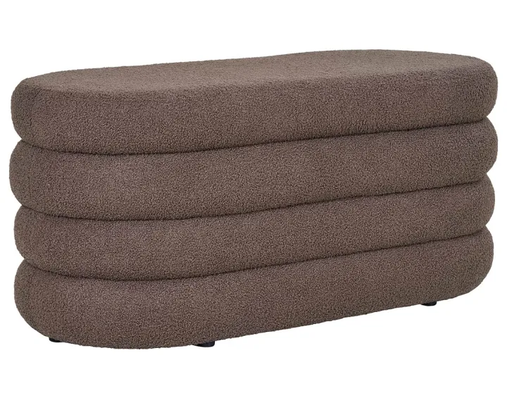 Pouf avec rangement en tissu bouclette Neo