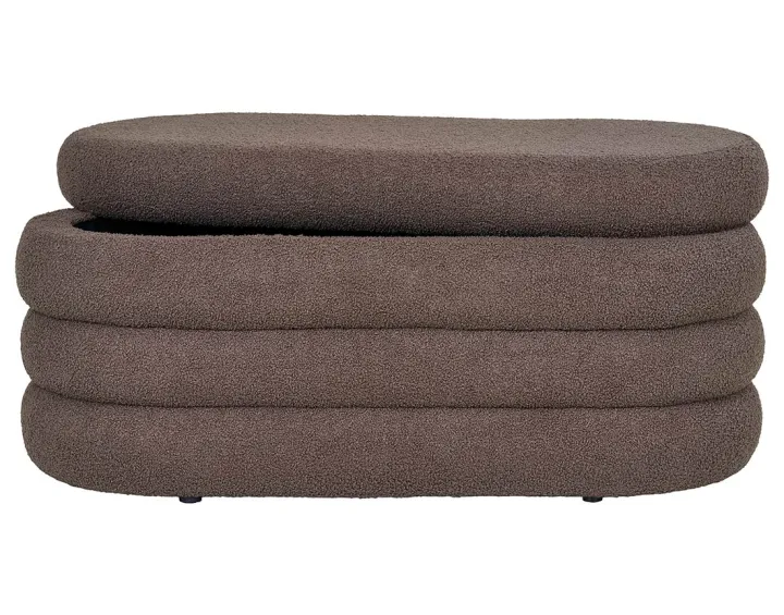 Pouf avec rangement en tissu bouclette Neo