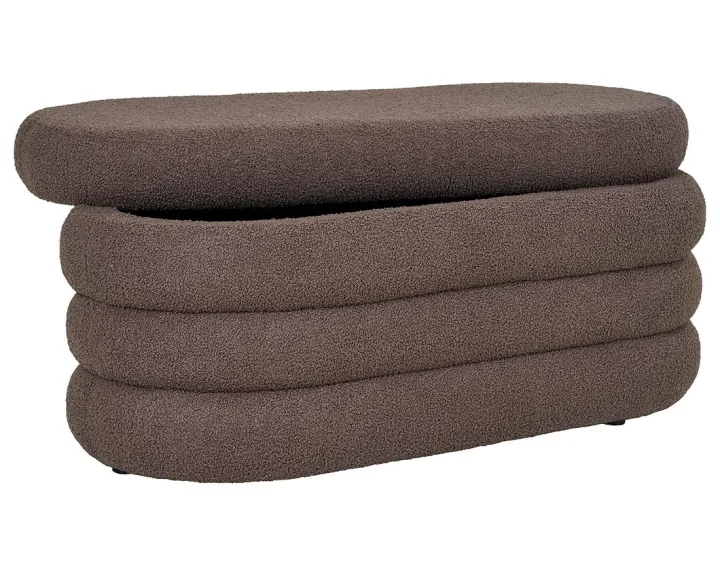 Pouf avec rangement en tissu bouclette Neo