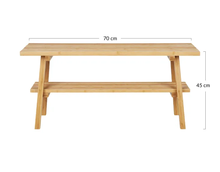 Banc avec rangement bambou naturel 70 cm Saona