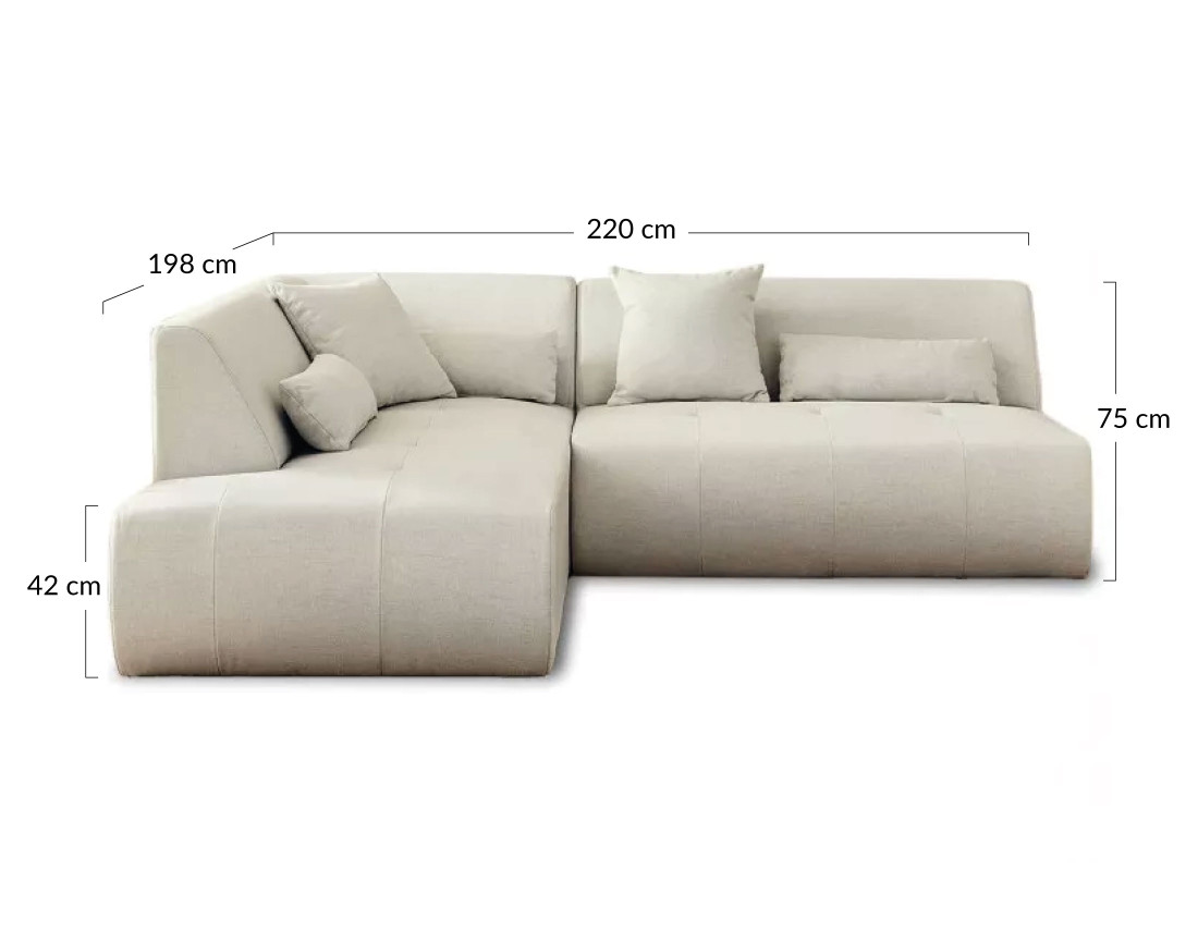 Onyx - canapé d'angle gauche modulable 5 places - en tissu