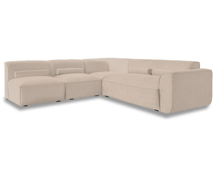 Canapé modulable d'angle gauche 5 places en tissu texturé Felix