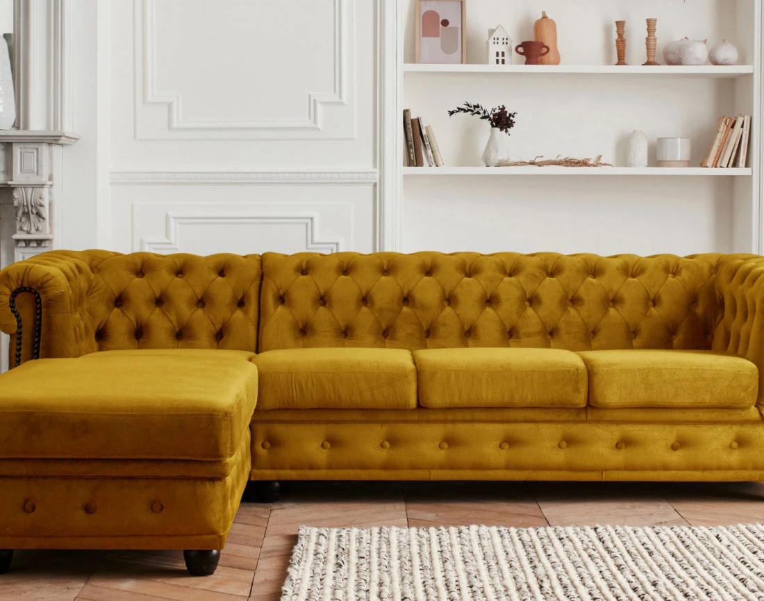 Canapé Chesterfield d'angle...