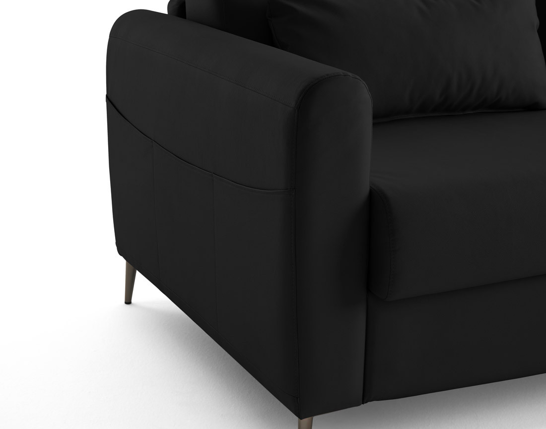 Canapé 3 places convertible couchage quotidien matelas 12 cm en simili Owen