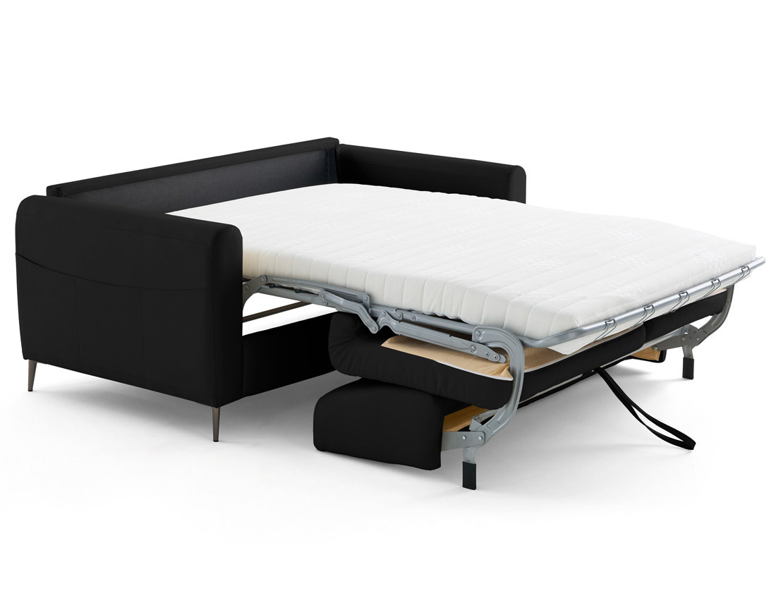 Canapé 3 places convertible couchage quotidien matelas 12 cm en simili Owen