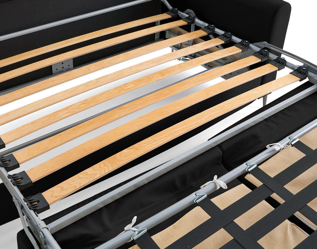 Canapé 3 places convertible couchage quotidien matelas 12 cm en simili Owen