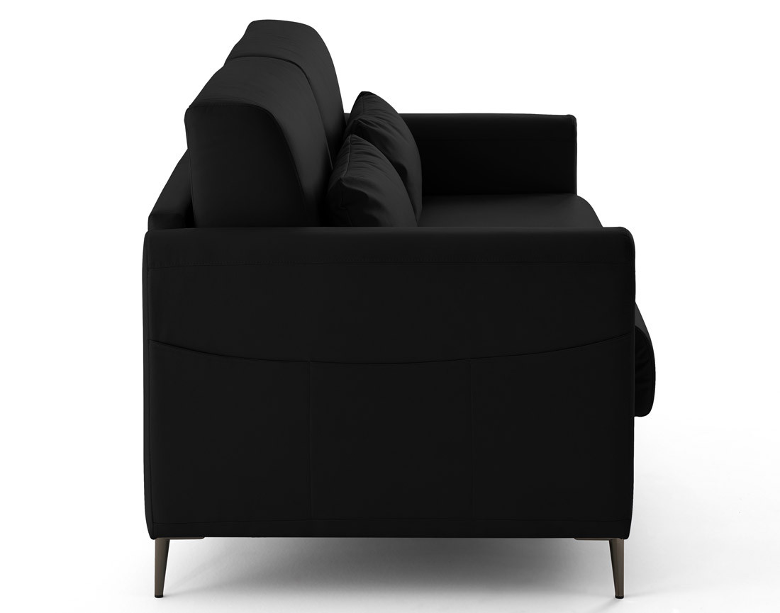Canapé 3 places convertible couchage quotidien matelas 12 cm en simili Owen