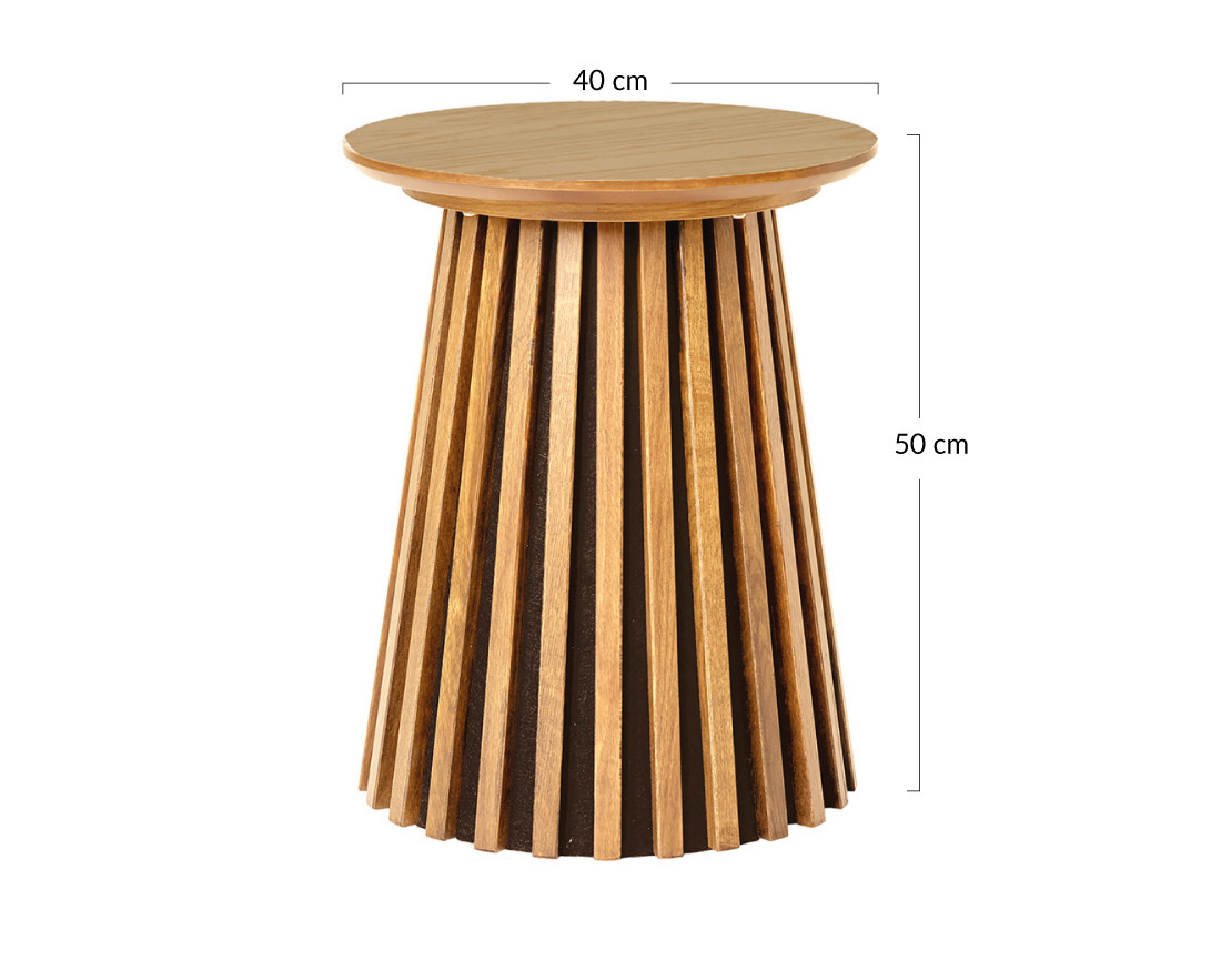 Bout de canapé en chêne 50 cm Kala