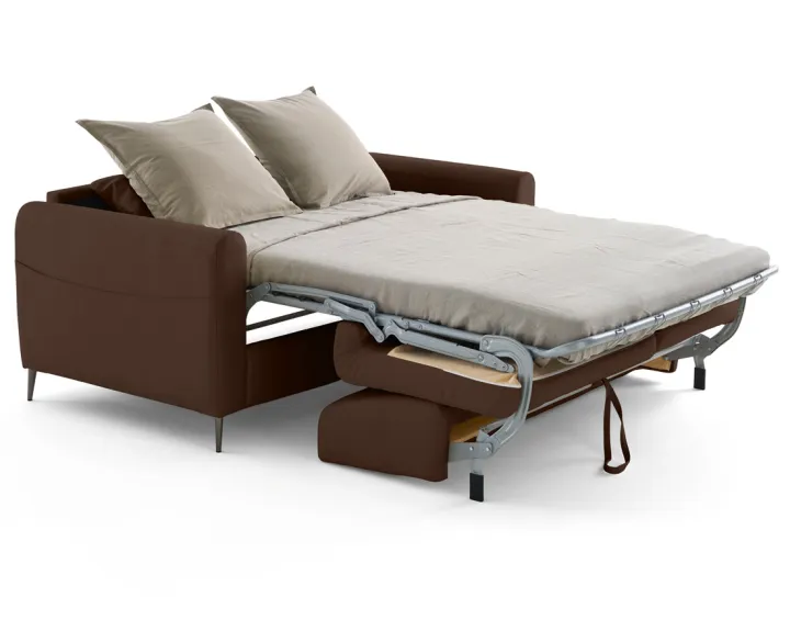 Canapé 3 places convertible couchage quotidien matelas 12 cm en cuir vegan Owen