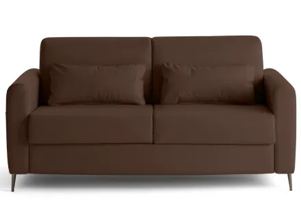 Canapé 3 places convertible couchage quotidien matelas 12 cm en cuir vegan Owen